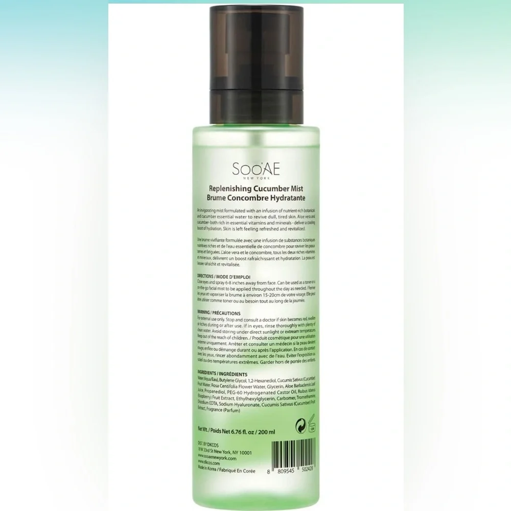 Soo’AE Replenishing Cucumber Mist, Net 6.76 Fl. Oz.‎